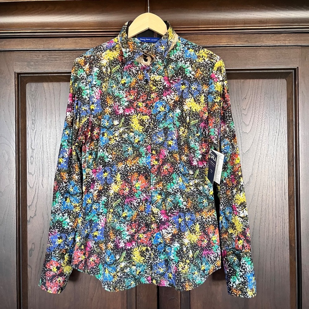 Georg Roth Los Angeles Button Up Shirt Womens‎ S Abstract Artsy Wearable Art NWT
